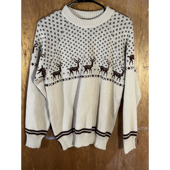 Vintage Ten West Knit Sweater Winter‎ Deer Women’s Medium M - Picture 1 of 9